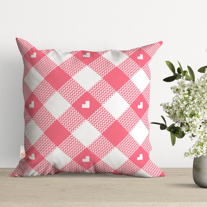 Plaid Heart Pillow Cover|Check Pillowcase|Plaid Cushion Case|Heart Pillowtop|Outdoor Cushion Case|Decorative Sofa Throw Pillow|Gift for Her