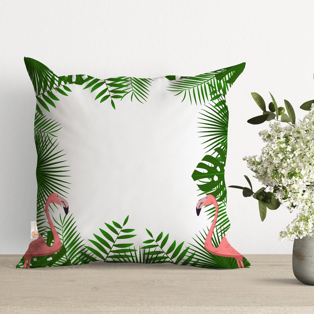 Flamingo Pillow Cover|Tropical Cushion Case|Decorative Pillowtop|Boho Bedding Decor|Animal Pillowcase|Outdoor Cushion Case|Sofa Throw Pillow