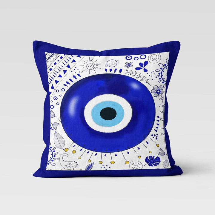 Nazar Pillow Cover|Protection Amulet Throw Pillow Case|Turkish Greek Evil Eye Print Cushion Case|Good Luck Home Decor|Nazar Bead Pillowcase