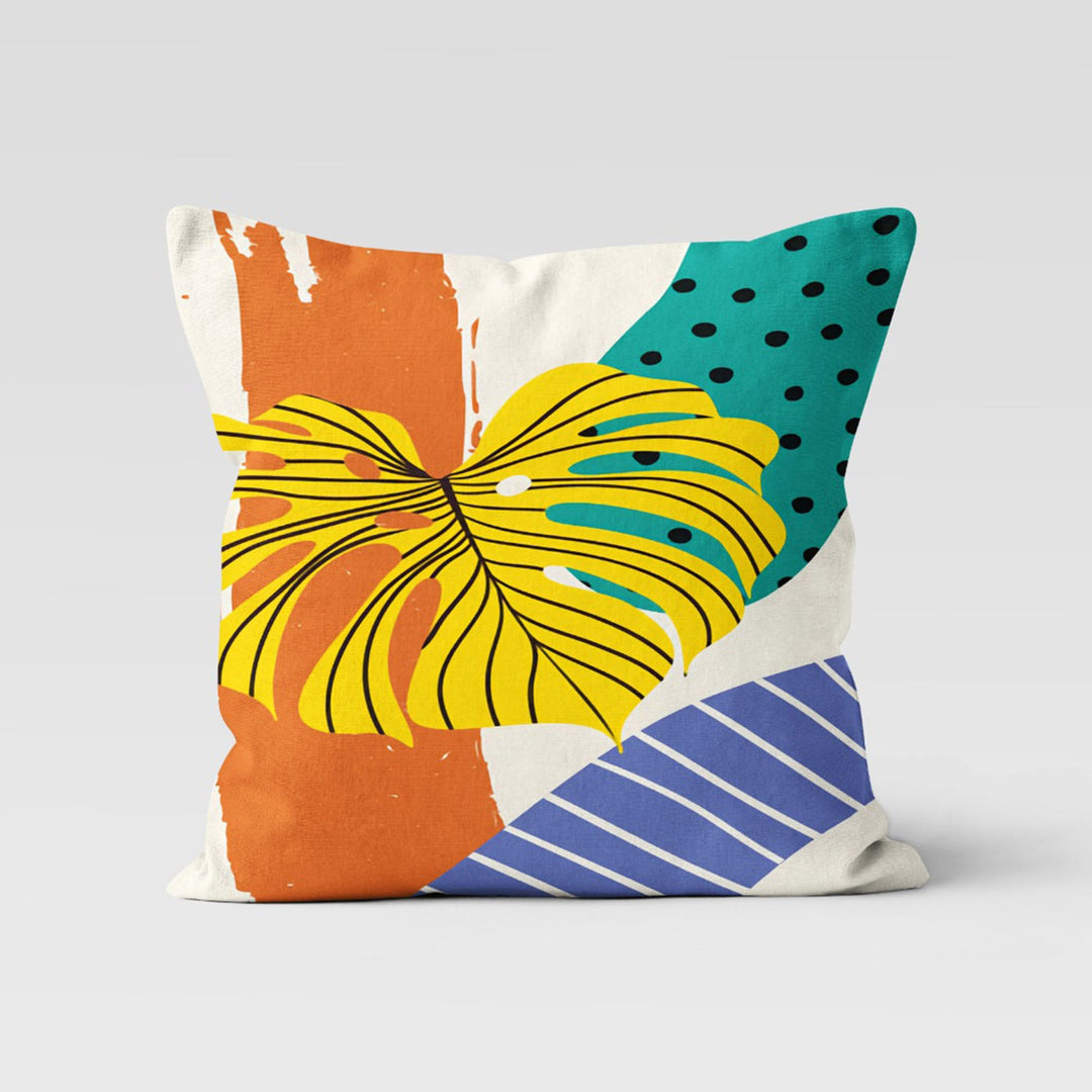 Tropical Leaves Pillow Case|Leaf Cushion Case|Modern Decorative Pillowtop|Plant Print Decor|Floral Farmhouse Cushion|Boho Bedding Pillow