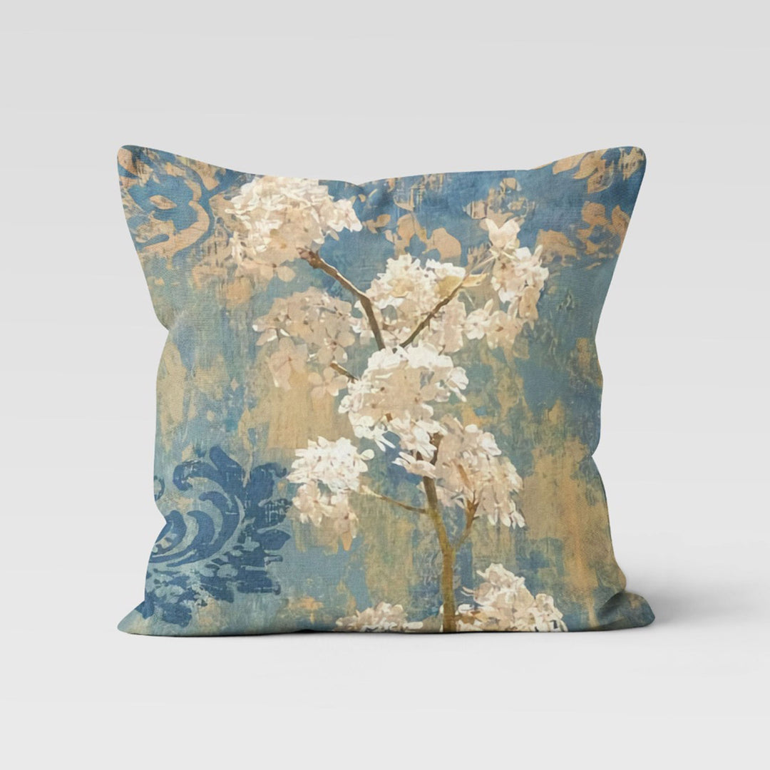 Pastel Color Floral Pillow Cover|Summer Pillow Case|Decorative Throw Pillowtop|Floral Home Decor|Farmhouse Style Light Turquoise Cushion