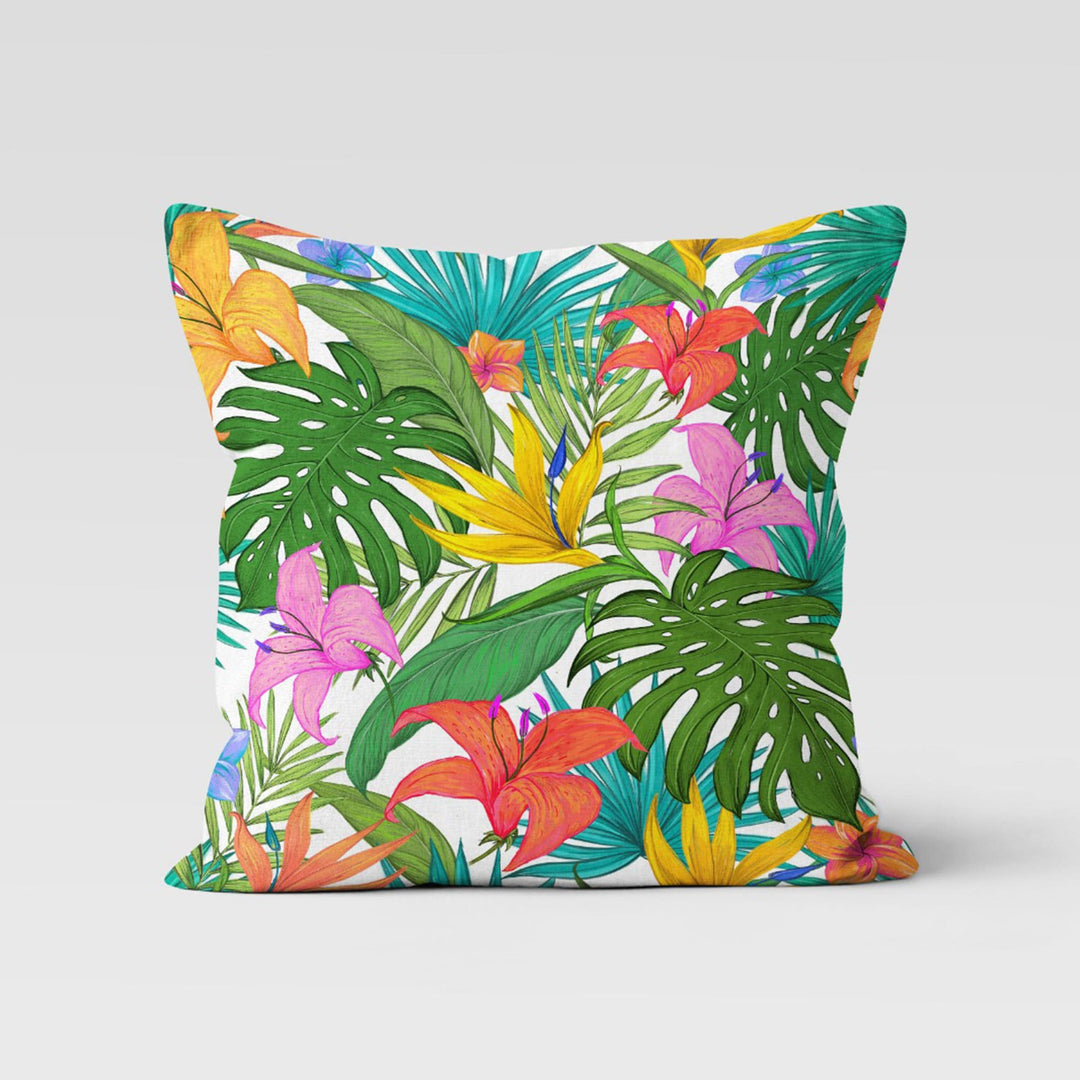 Plants Pillow Cover|Green Leaves Cushion Case|Tropical Leaf Decor|Decorative Pillowtop|Boho Floral Decor|Housewarming Tiger Print Cushion