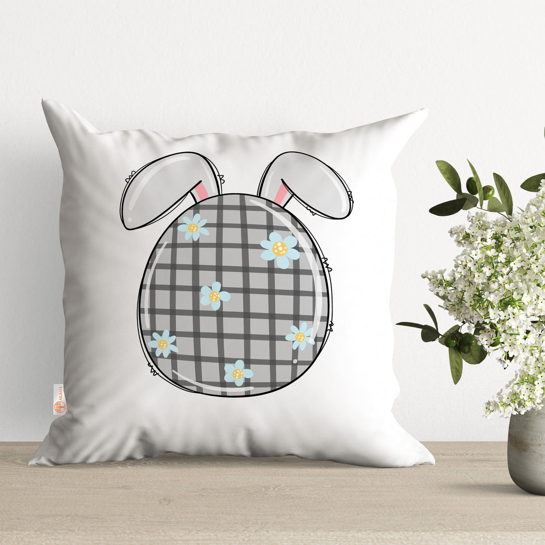 Easter Egg Pillow Cover|Bunny Ear Cushion Case|Bunny Pillowtop|Egg Print Pillowcase|Spring Trend Throw Pillowcase|Outdoor Cushion Case