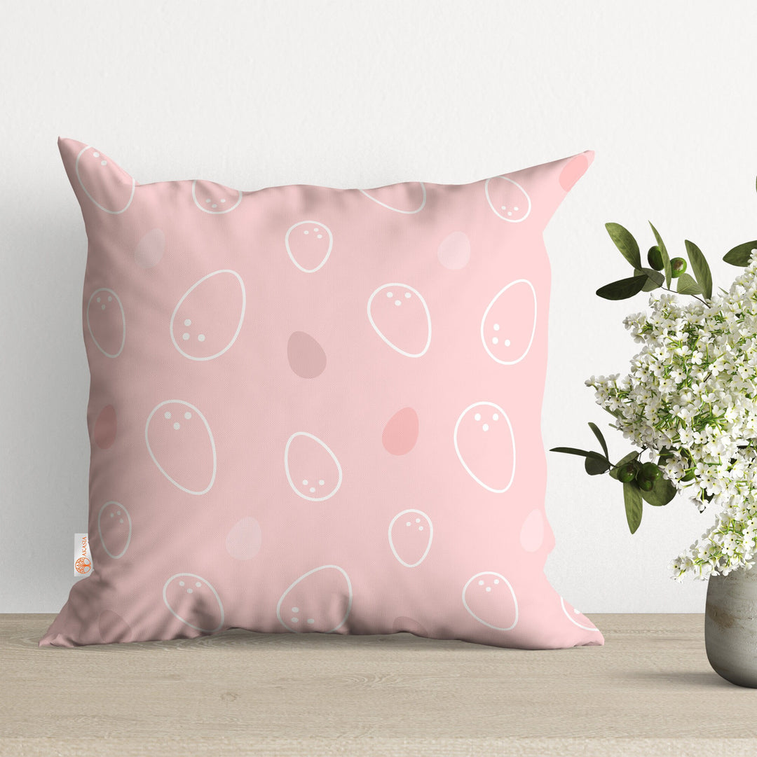 Easter Pillow Cover|Bunny Ear Pillowtop|Egg Print Pillowcase|Spring Throw Pillowcase|Happy Easter Cushion|Outdoor Cushion Case|Spring Decor