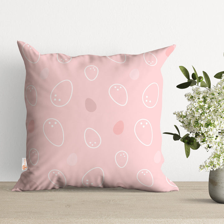 Easter Pillow Cover|Bunny Ear Pillowtop|Egg Print Pillowcase|Spring Throw Pillowcase|Happy Easter Cushion|Outdoor Cushion Case|Spring Decor