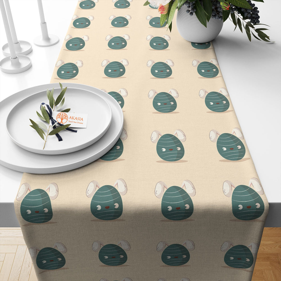 Easter Table Runner|Spring Tablecloth|Egg Print Tabletop|Easter Home Decor|Farmhouse Kitchen Decor Gift|Housewarming Spring Table Runner