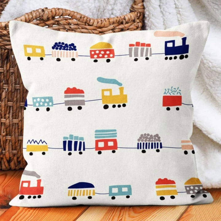 Kids Pillow Cover|Train Print Decorative Pillow Case|Galaxy Cushion Case|Fox Pillowcase|Housewarming Kid Cushion|Colorful Throw Pillowtop