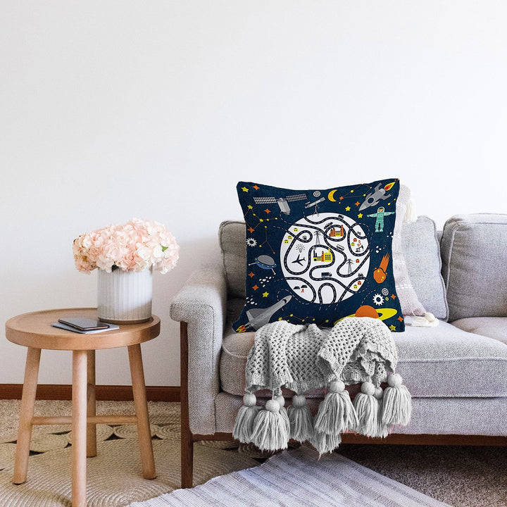 Space Pillow Cover|Kids Cushion Case|Kids Room Pillowcase|Boho Bedding Decor|Astronaut Pillowtop|Kid Cushion Case|Animal Print Throw Pillow