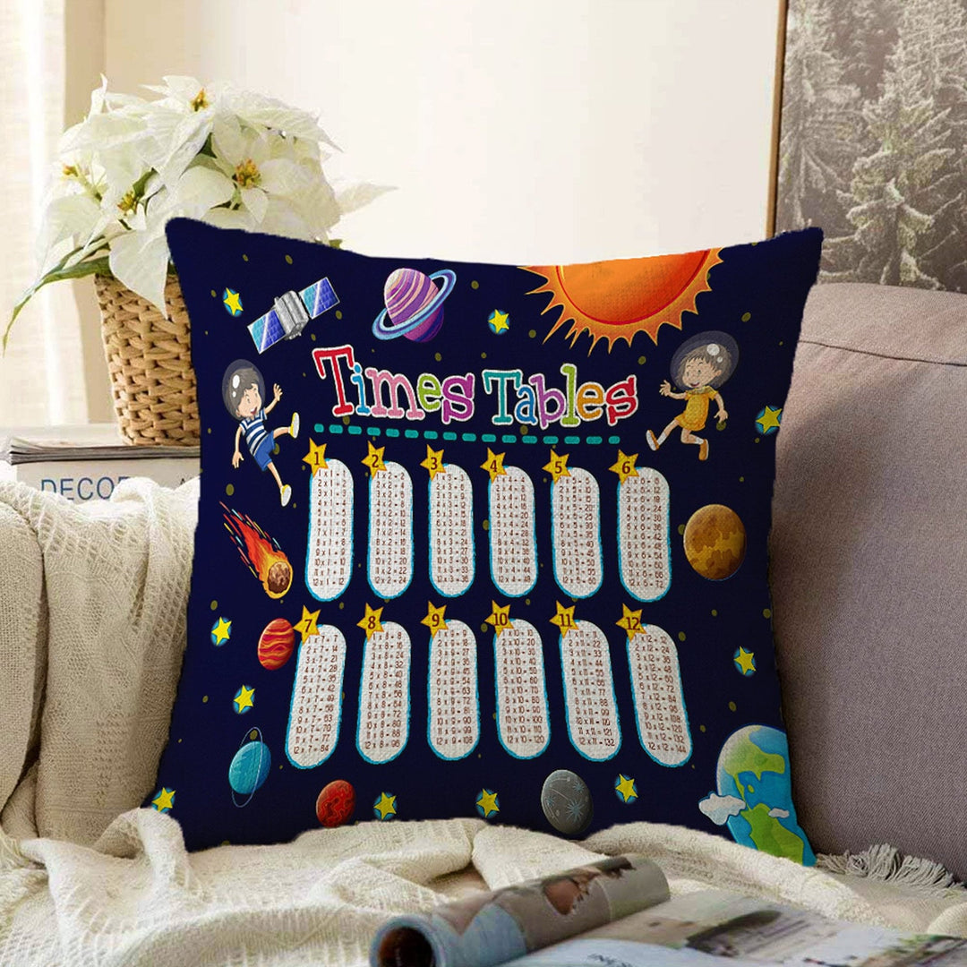 Kids Pillowcase|Multiplication Table Cushion Case|Educational Times Tables Pillow|Decorative Pillowtop|Kid Cushion Case|Sofa Throw Pillow