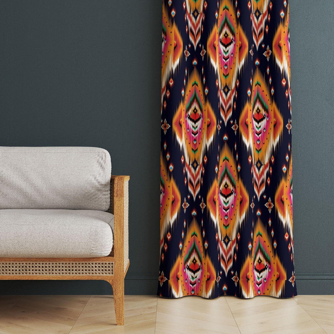 Boho Abstract Curtain|Decorative Colorful Living Room Curtain|Housewarming Bohemian Window Decor|Thermal Insulated Boho Panel Window Curtain