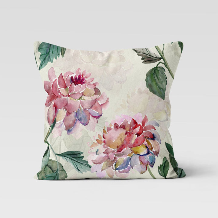 Pinky Floral Pillow Cover|Summer Cushion Case|Decorative Throw Pillowtop|Boho Bedding Decor|Housewarming Farmhouse Style Porch Pillow Case