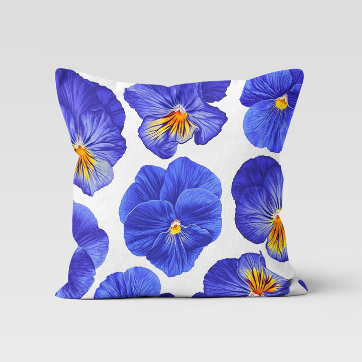 Yellow Blue Floral Pillow Cover|Rose Print Cushion Case|Decorative Throw Pillowcase|Summer Home Decor|Housewarming Cushion|Porch Pillow Top