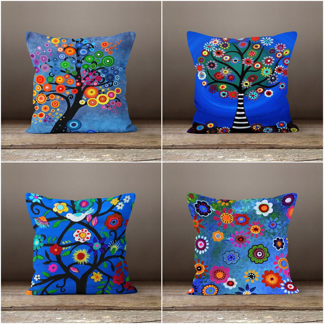 Colorful Floral Pillow Cover|Decorative Pillow Sham|Summer Trend Cushion Case|Boho Bedding Decor|Housewarming Cushion Case|Throw Pillowtop