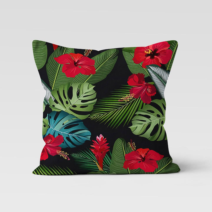 Plants Pillow Cover|Green Leaves Cushion Case|Tropical Leaf Decor|Decorative Pillowtop|Boho Floral Decor|Housewarming Tiger Print Cushion