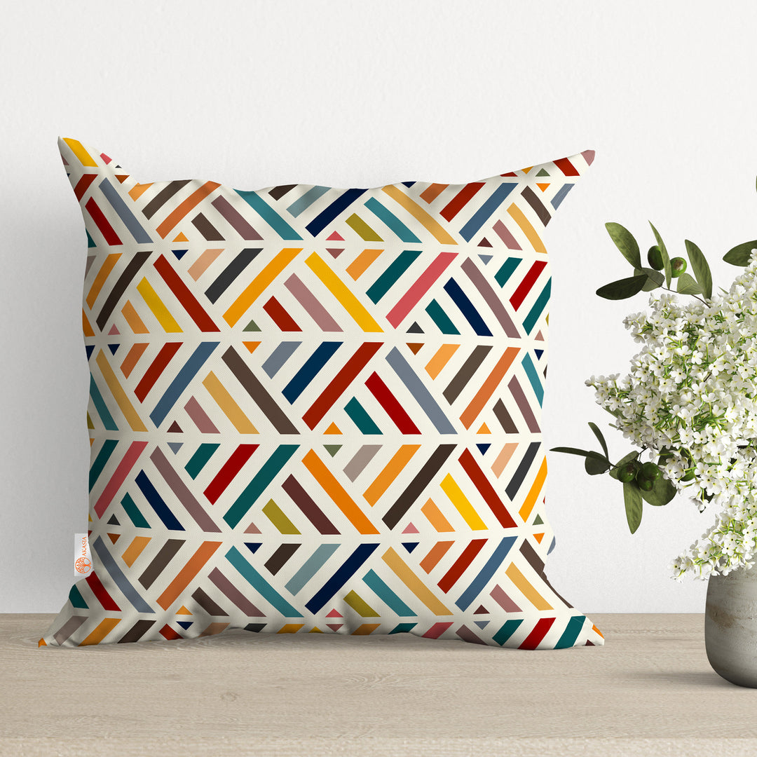 Geometric Pillow Cover|Sofa Throw Pillow|Abstract Cushion Case|Decorative Pillowtop|Boho Bedding Decor|Cozy Pillowcase|Outdoor Cushion Case