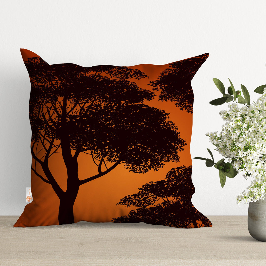 Tree Pillow Cover|Sun Print Pillowtop|Tropical Cushion Case|Summer Pillowcase|Boho Bedding Decor|Outdoor Cushion Case|Sofa Throw Pillow