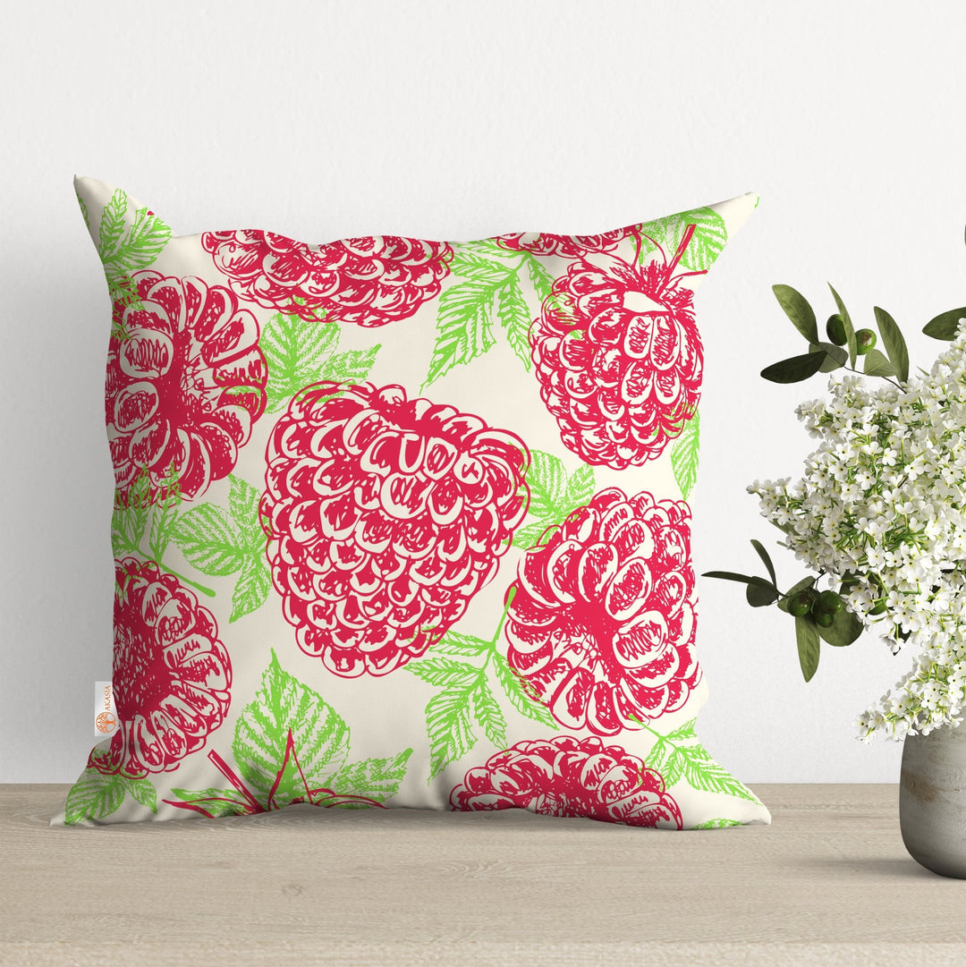 Fruit Pillow Cover|Pineapple Cushion Case|Red Berry Pillowtop|Lemon Pillowcase|Boho Bedding Decor|Outdoor Cushion Case|Sofa Throw Pillow