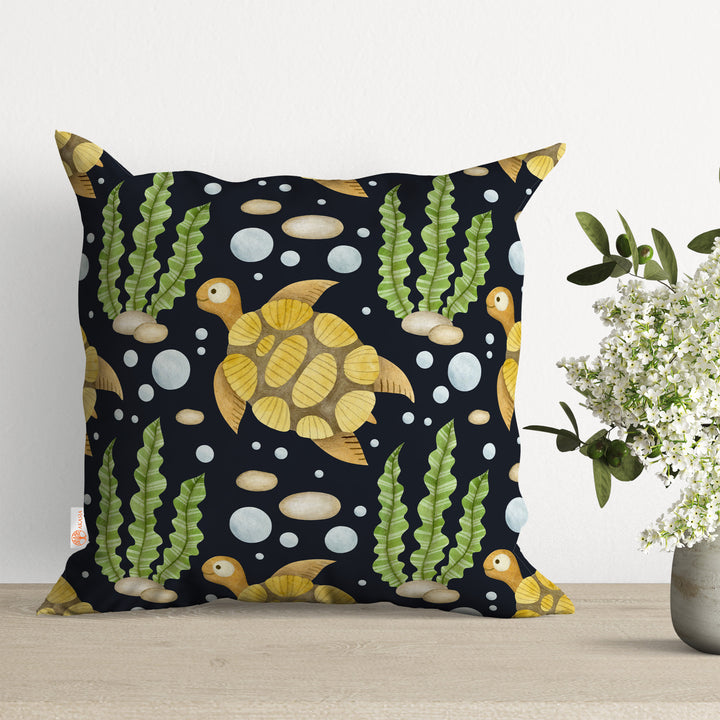 Turtle Pillow Cover|Kid's Cushion Case|Decorative Pillowtop|Boho Bedding Decor|Cozy Pillowcase|Outdoor Cushion Case|Sofa Throw Pillow