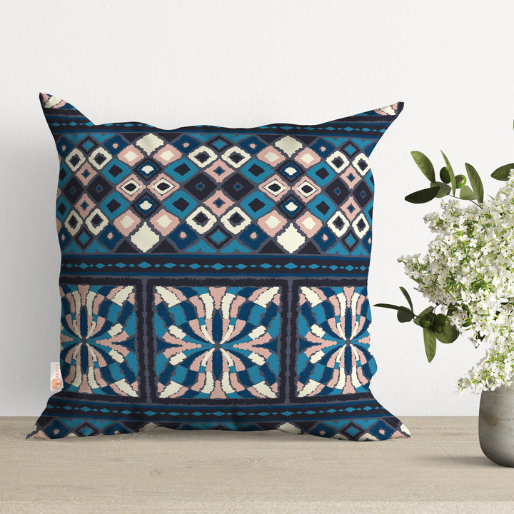 Geometric Pillow Cover|Authentic Cushion Case|Ethnic Pillowtop|Boho Bedding Decor|Cozy Pillowcase|Outdoor Cushion Case|Sofa Throw Pillow