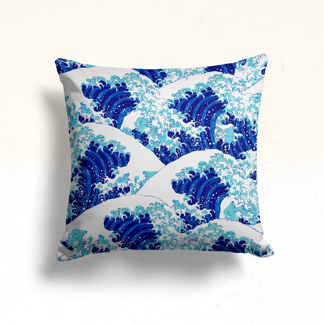 Sea Wave Throw Pillow Case|Beach House Cushion Cover|Sea Wave Pillowcase|Nautical Pillowtop|Summer Cushion Case|Coastal Cozy Pillow Cover