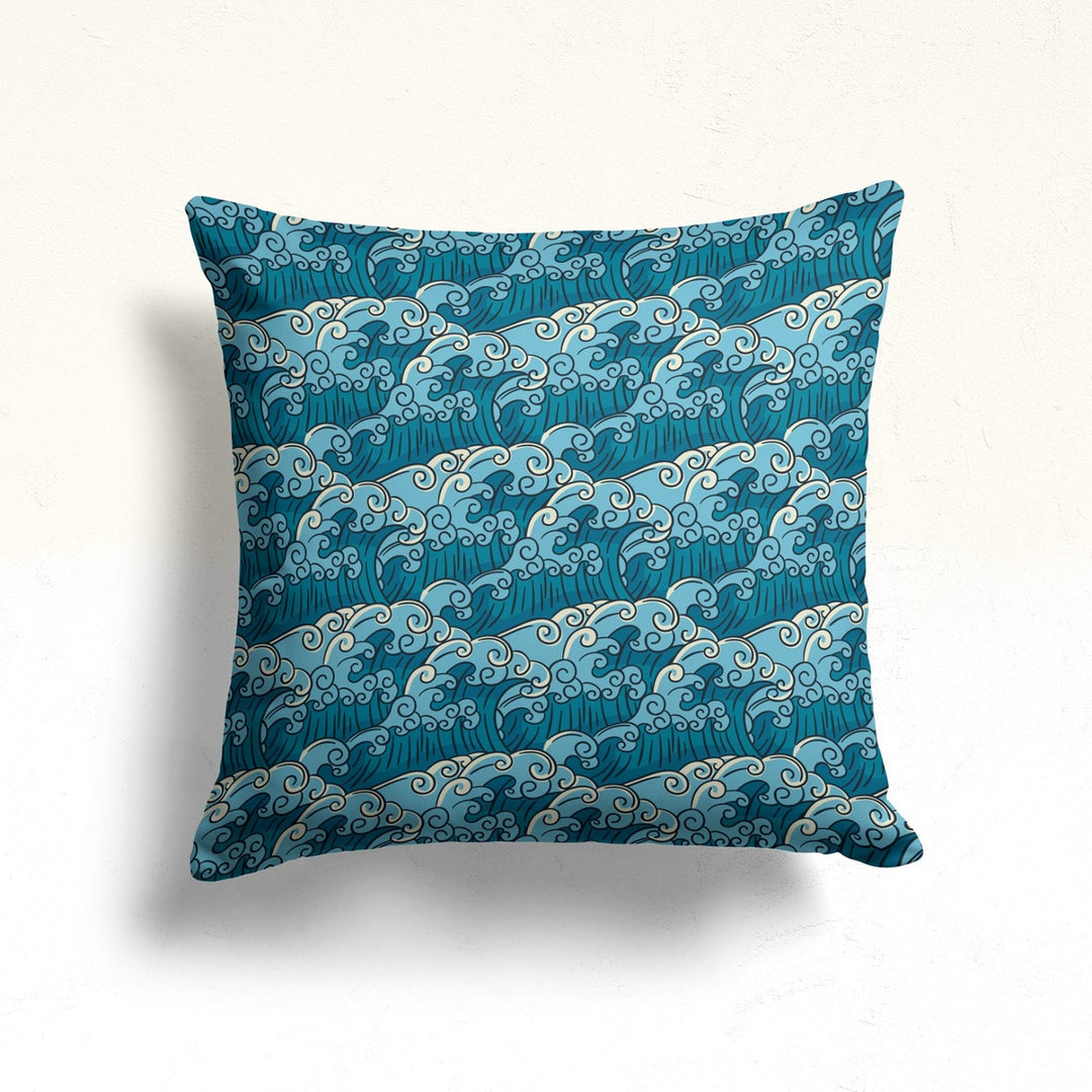 Sea Wave Throw Pillow Case|Beach House Cushion Cover|Sea Wave Pillowcase|Nautical Pillowtop|Summer Cushion Case|Coastal Cozy Pillow Cover