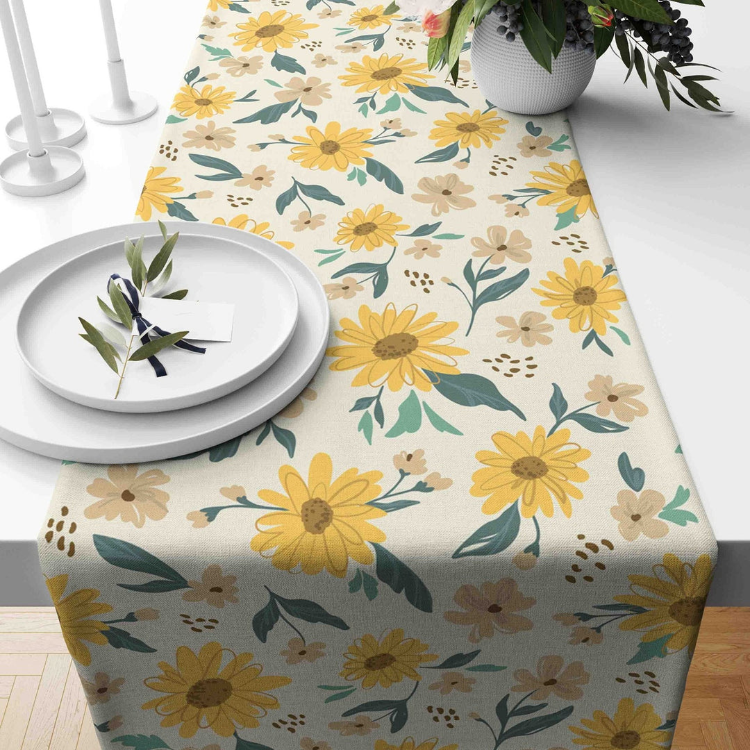 Sunflower Table Runner|Sunflower Tabletop|Summer Tablecloth|Sunflower Home Decor|Housewarming Runner|Farmhouse Floral Print Tabletop