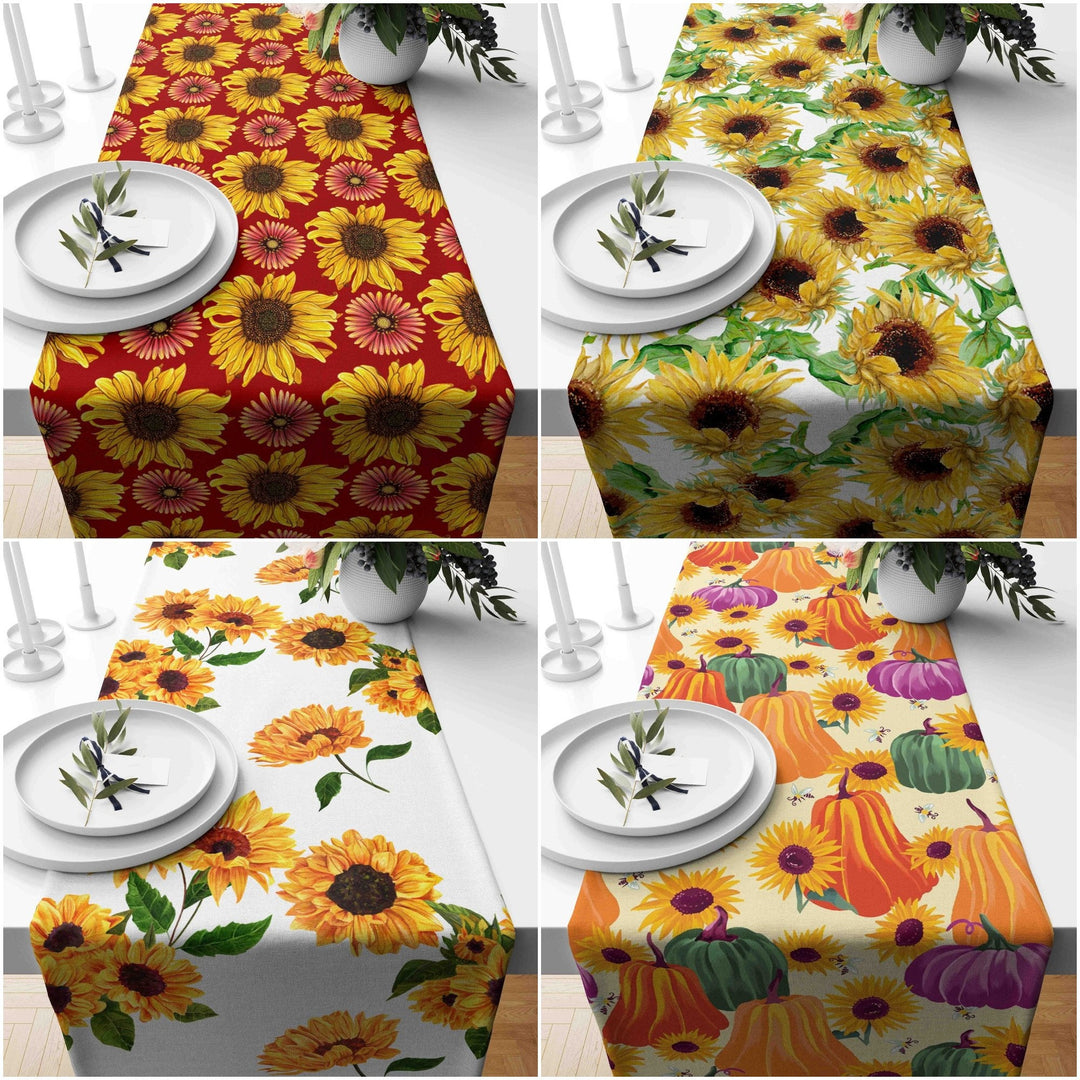 Sunflower Tablecloth|Sunflower Table Runner|Summer Tablecloth|Sunflower Home Decor|Housewarming Runner|Farmhouse Floral Print Tabletop