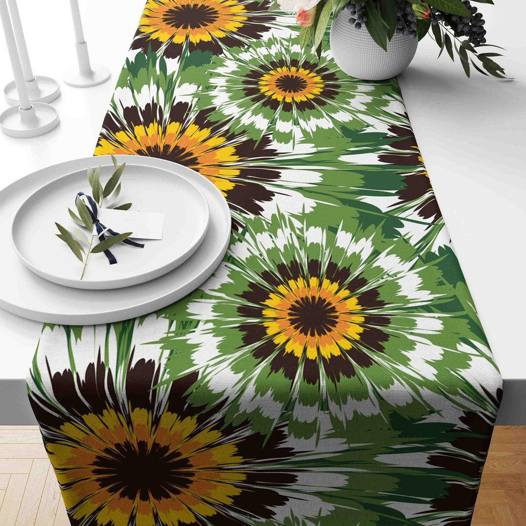 Sunflower Tablecloth|Sunflower Table Runner|Summer Tablecloth|Housewarming Runner|Sunflower Home Decor|Farmhouse Floral Print Tabletop