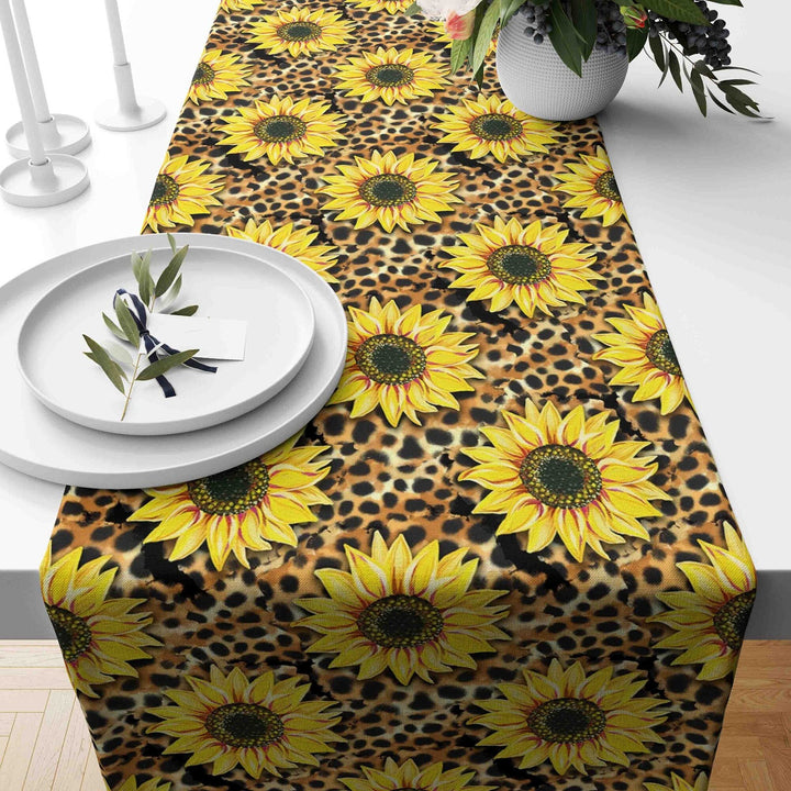 Sunflower Tabletop|Sunflower Table Runner|Summer Tablecloth|Housewarming Runner|Sunflower Home Decor|Farmhouse Floral Print Tabletop