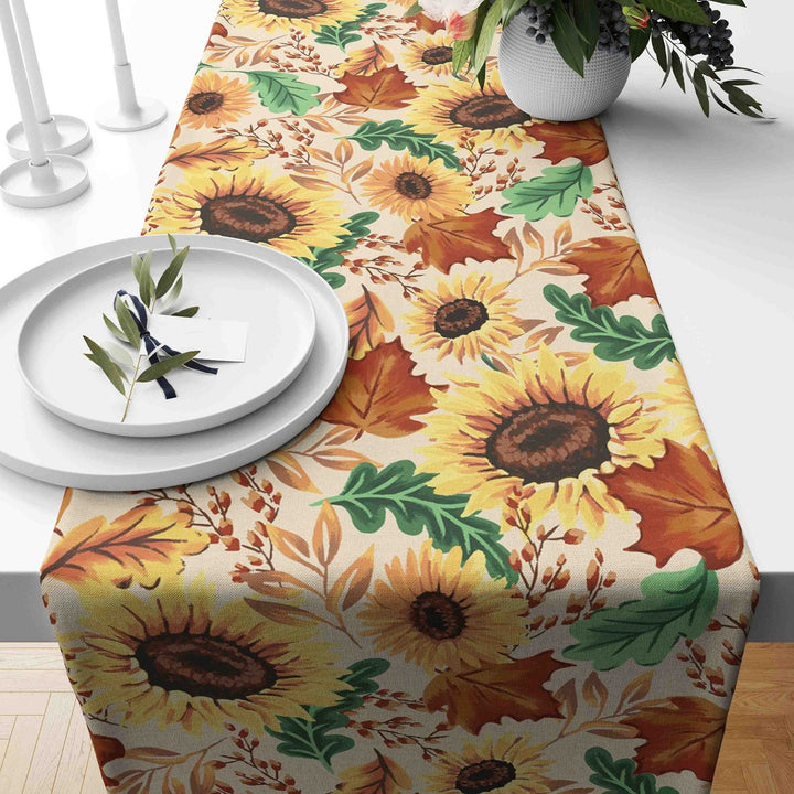 Sunflower Runner|Sunflower Tabletop|Floral Tablecloth|Housewarming Runner|Sunflower Print Home Decor|Farmhouse Style Summer Trend Tabletop