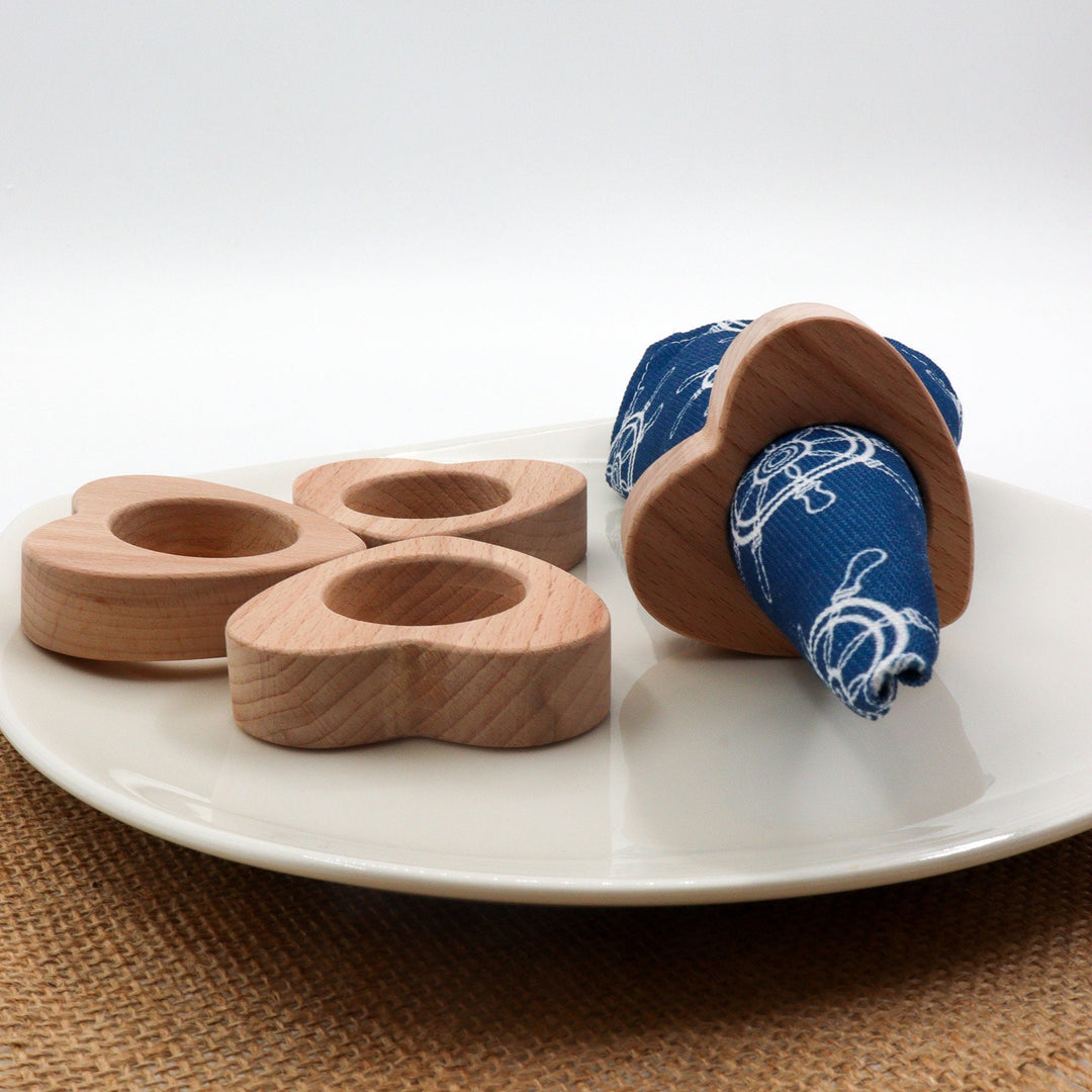 Wooden Napkin Ring|Farmhouse Table Decor|Heart Shaped Wood Napkin Holder|Wedding Decoration|Wooden Dining Gift|Rustic Table Centerpiece