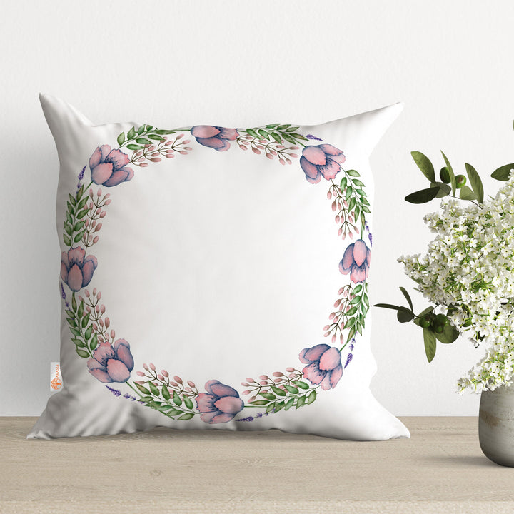 Floral Pillow Cover|Purple Flower Cushion Case|Decorative Pillowtop|Boho Bedding Decor|Cozy Pillowcase|Outdoor Cushion Case|Throw Pillowtop