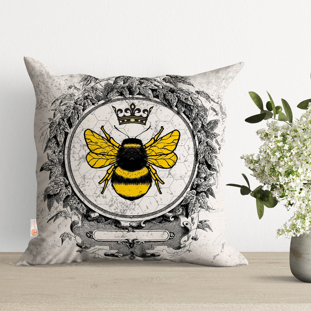 Bee Print Pillow Cover|Bee Cushion Case|Queen, Believe Pillow|Decorative Pillowtop|Boho Bedding Decor|Outdoor Cushion Case|Sofa Throw Pillow