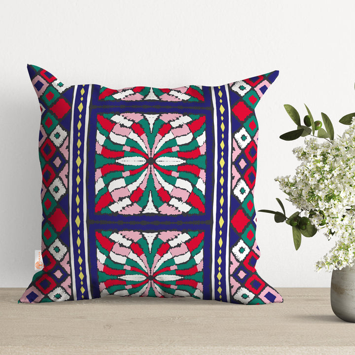 Geometric Pillow Cover|Authentic Cushion Case|Ethnic Pillowtop|Boho Bedding Decor|Cozy Pillowcase|Outdoor Cushion Case|Sofa Throw Pillow