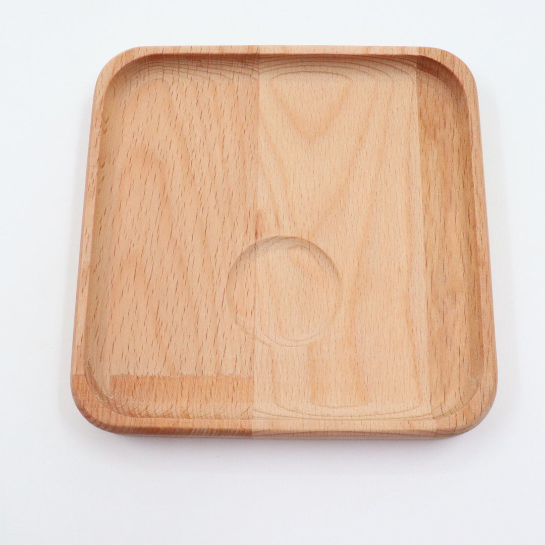 Set of 2 Wood Coffee Plate|Wooden Tea Plate|Natural Wood Nut Platter|Beech Wood Serving Tray|Handmade Wooden Plate|Housewarming Gift For Her