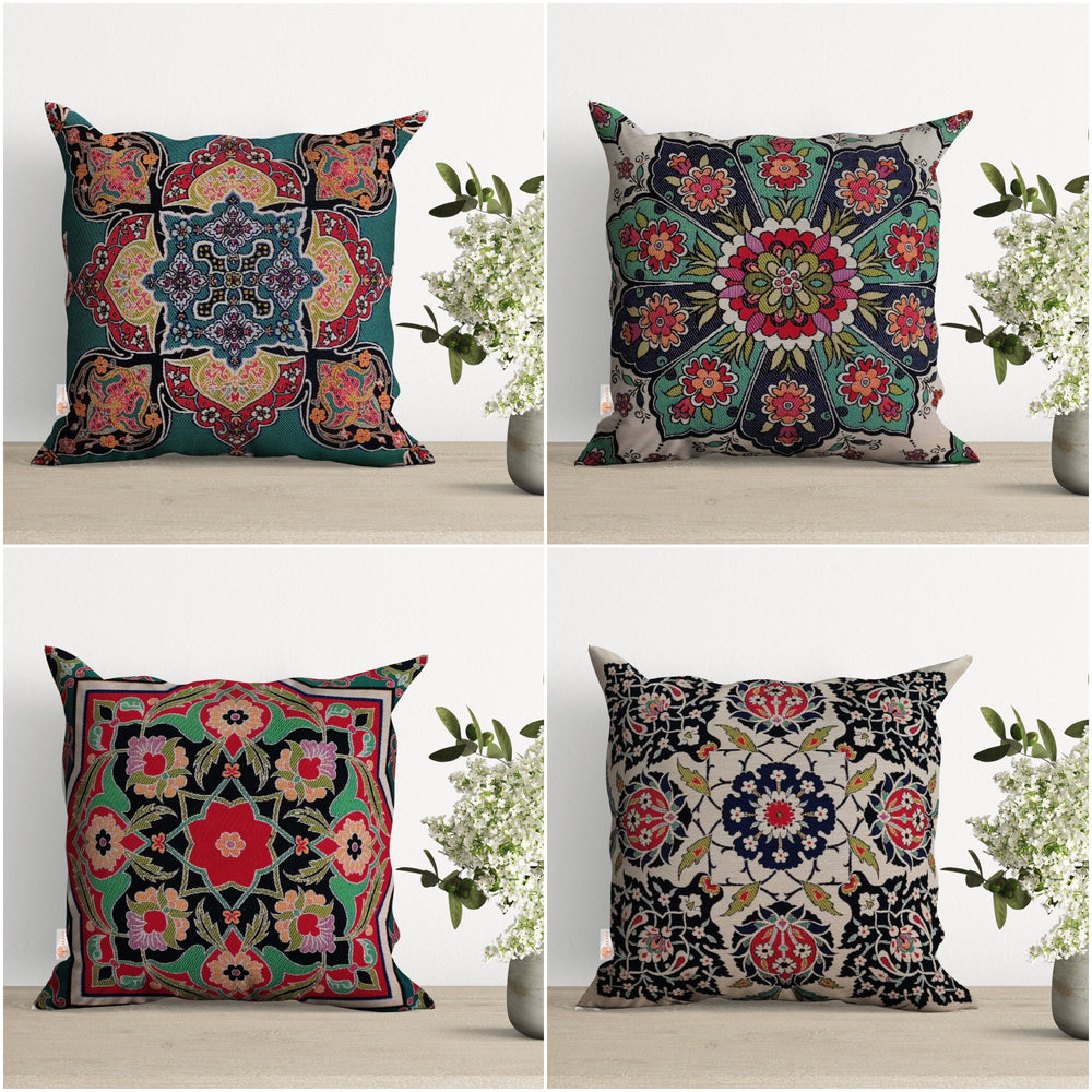 Tapestry Pillow Covers|Geometric Rug Design Pillowcase|Woven Ethnic Throw Pillow Top|Handmade Outdoor Pillow Cover|Gobelin Cushion Case