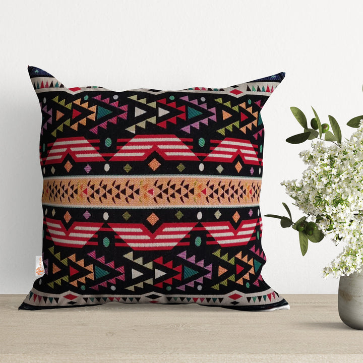 Belgian Tapestry Pillow Cover|Southwestern Cushion Case|Gobelin Kilim Pillow Top|Housewarming Aztec Throw Pillow|Authentic Rug Home Decor