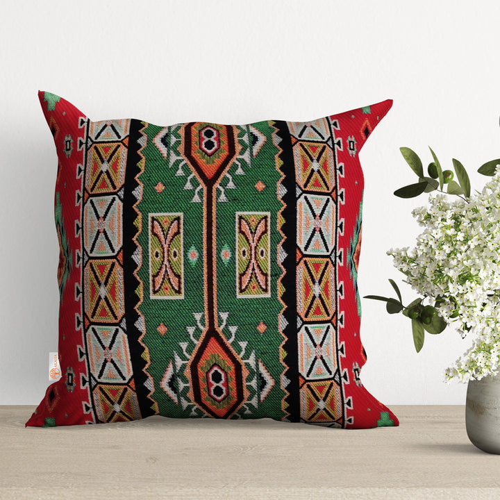 Belgian Tapestry Pillow Cover|Southwestern Cushion Case|Gobelin Kilim Pillow Top|Housewarming Aztec Throw Pillow|Authentic Rug Home Decor