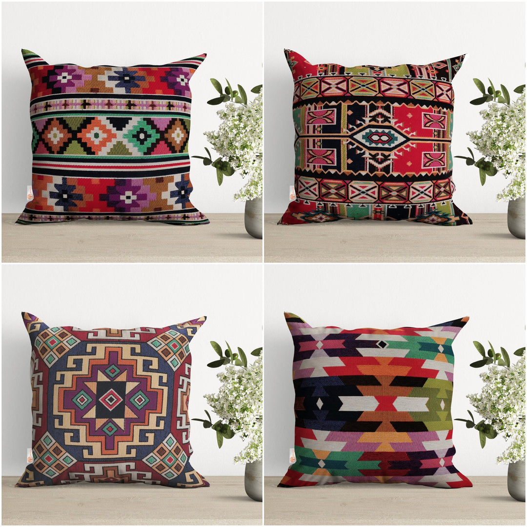 Rug Design Tapestry Pillow|Southwestern Cushion Case|Decorative Gobelin Tapestry Cushion|Housewarming Throw Pillow|Ethnic Woven Home Decor