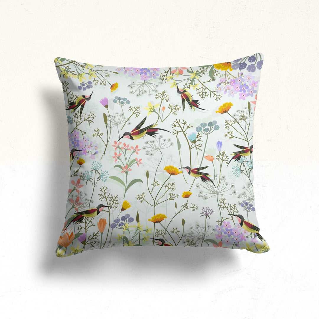 Floral Bird Throw Pillow Case|Parrot Cushion Cover|Decorative Cushion Case|Housewarming Decor|Farmhouse Outdoor Pillow Cover|Porch Cushion