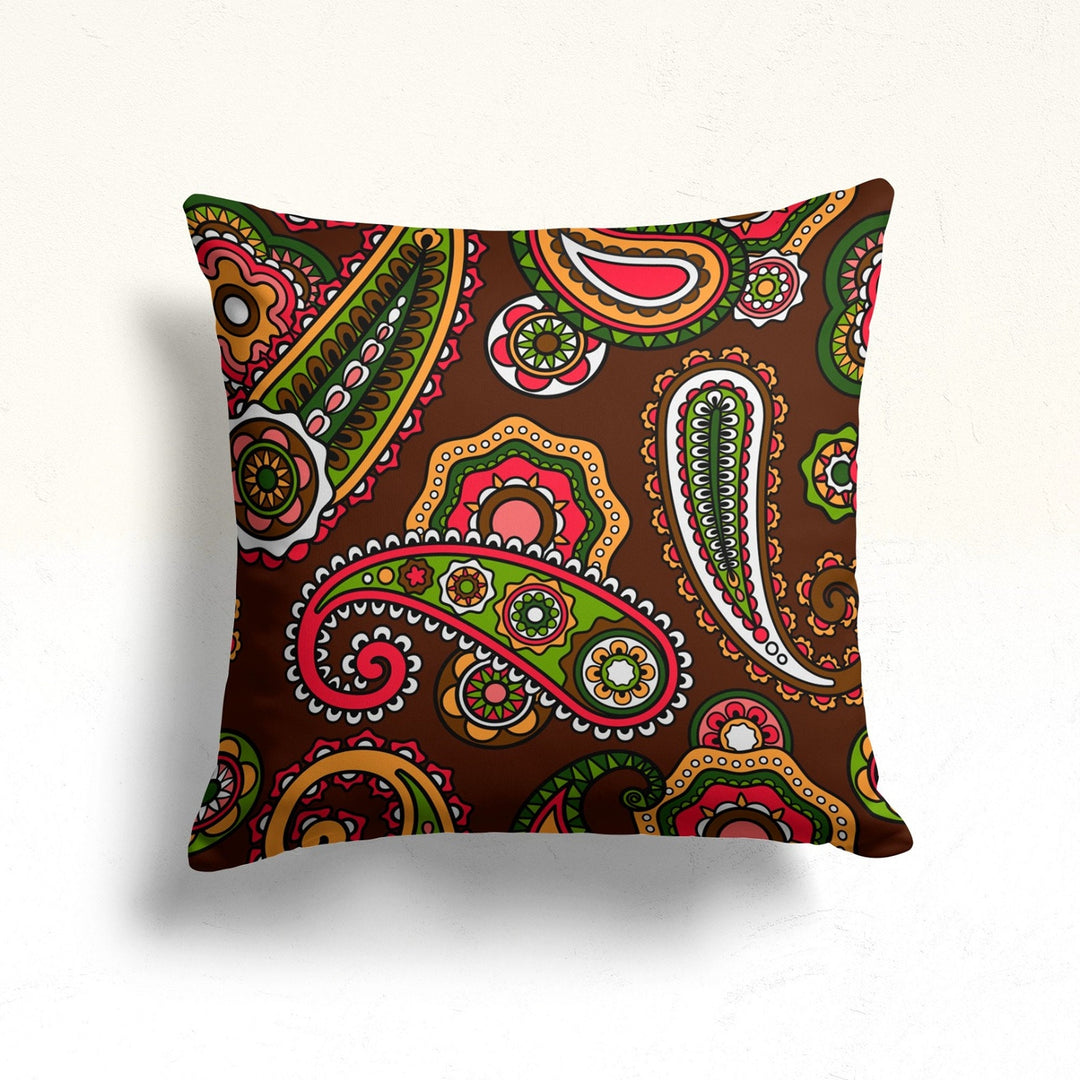 Ethnic Floral Throw Pillow Case|Stylish Cushion Cover|Decorative Cushion Case|Housewarming Decor|Farmhouse Outdoor Pillow|Porch Cushion Case