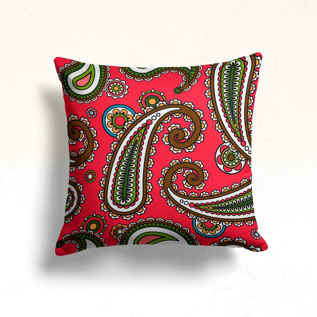 Ethnic Floral Throw Pillow Case|Stylish Cushion Cover|Decorative Cushion Case|Housewarming Decor|Farmhouse Outdoor Pillow|Porch Cushion Case