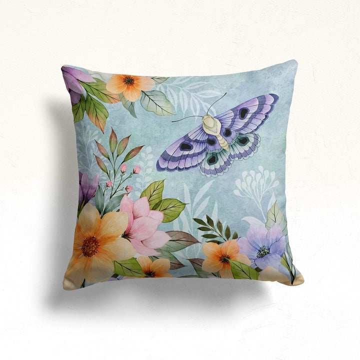 Butterfly Throw Pillow Case|Floral Cushion Case|Butterfly Print Cushion Cover|Cozy Home Decor|Housewarming Butterfly Outdoor Pillowtop