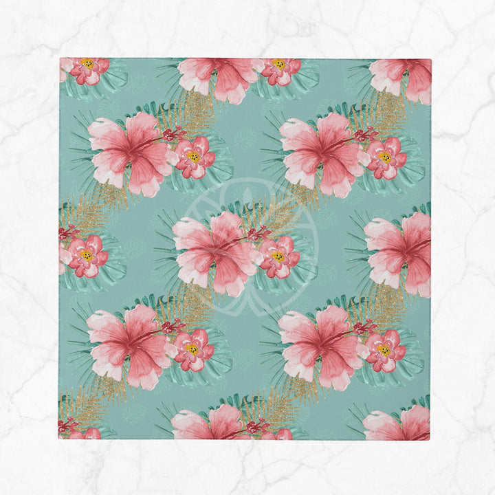 Floral Flamingo Fabric Napkin|Summer Handkerchief|Flamingo Cloth Serviette|Tropical Reusable Tableware|Housewarming Napkin|Floral Serviette