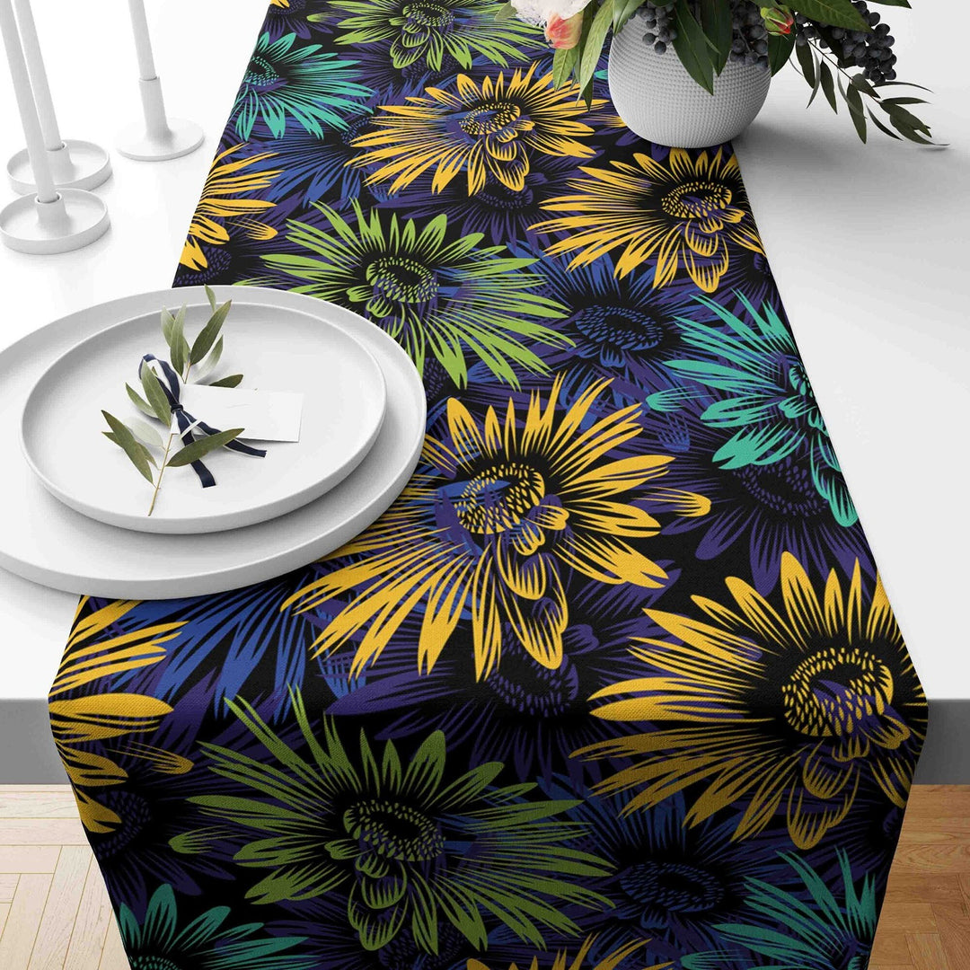 Sunflower Tablecloth|Sunflower Table Runner|Summer Tablecloth|Housewarming Runner|Sunflower Home Decor|Farmhouse Floral Print Tabletop