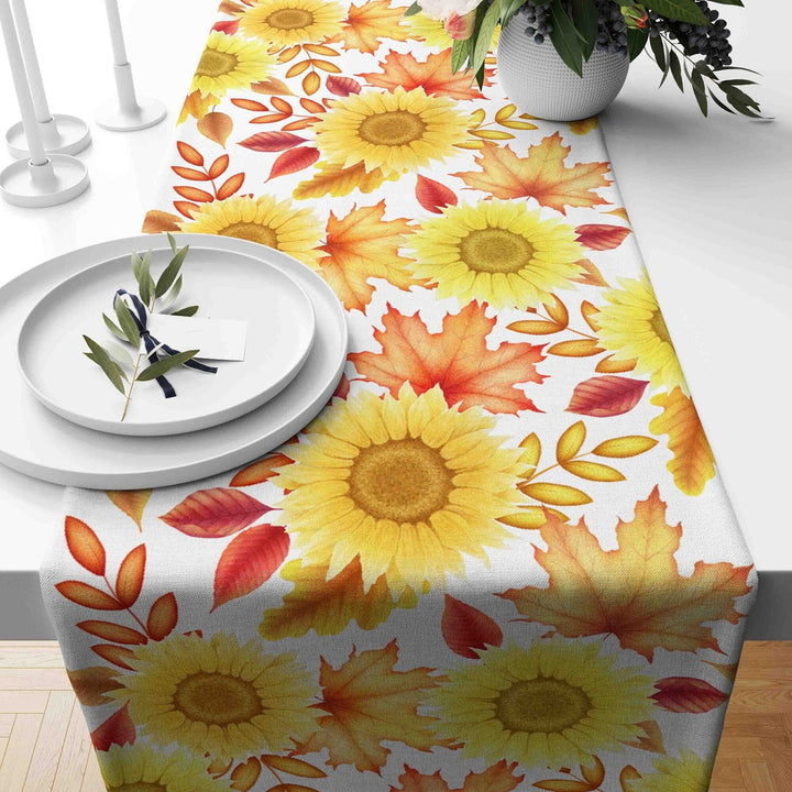 Sunflower Tabletop|Sunflower Table Runner|Summer Tablecloth|Housewarming Runner|Sunflower Home Decor|Farmhouse Floral Print Tabletop