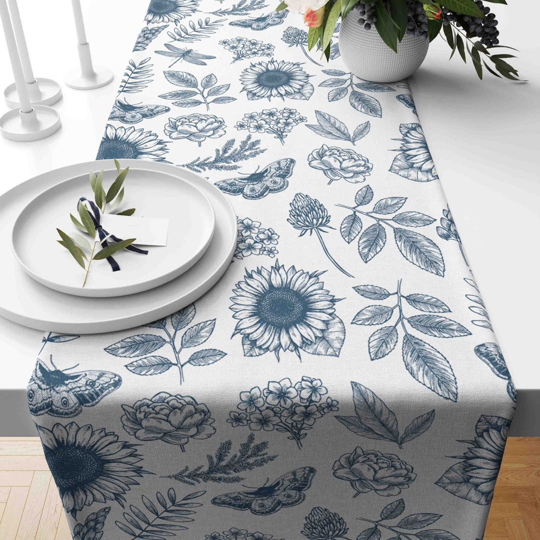 Sunflower Runner|Sunflower Tabletop|Floral Tablecloth|Farmhouse Runner|Sunflower Print Home Decor|Housewarming Style Summer Trend Tabletop