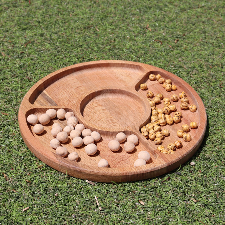 Round Wooden Snack and Breakfast Plate|Divided Round Serving Tray|Kitchen Table Decor|Custom Beech Plate with Section|Housewarming Gift Tray