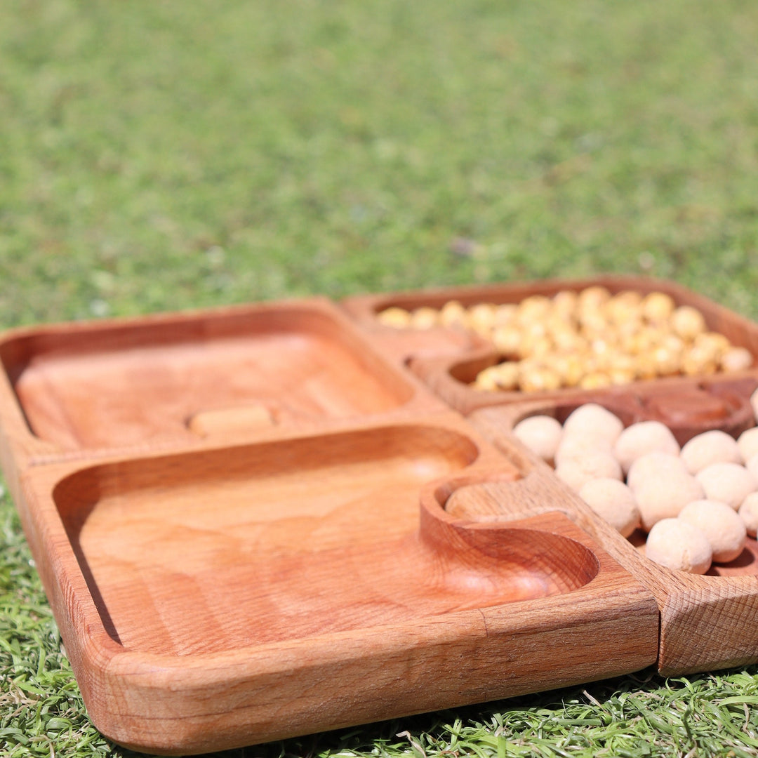 Wooden Puzzle Snack and Breakfast Plate|Divided Puzzle Serve Tray|Kitchen Table Decor|Custom Beech Plate with Section|Housewarming Gift Tray