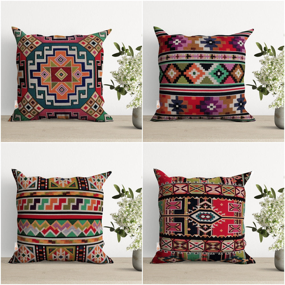 Rug Design Tapestry Pillow Cover|Southwestern Cushion Case|Decorative Kilim Pillowcase|Housewarming Aztec Throw Pillow|Authentic Home Decor